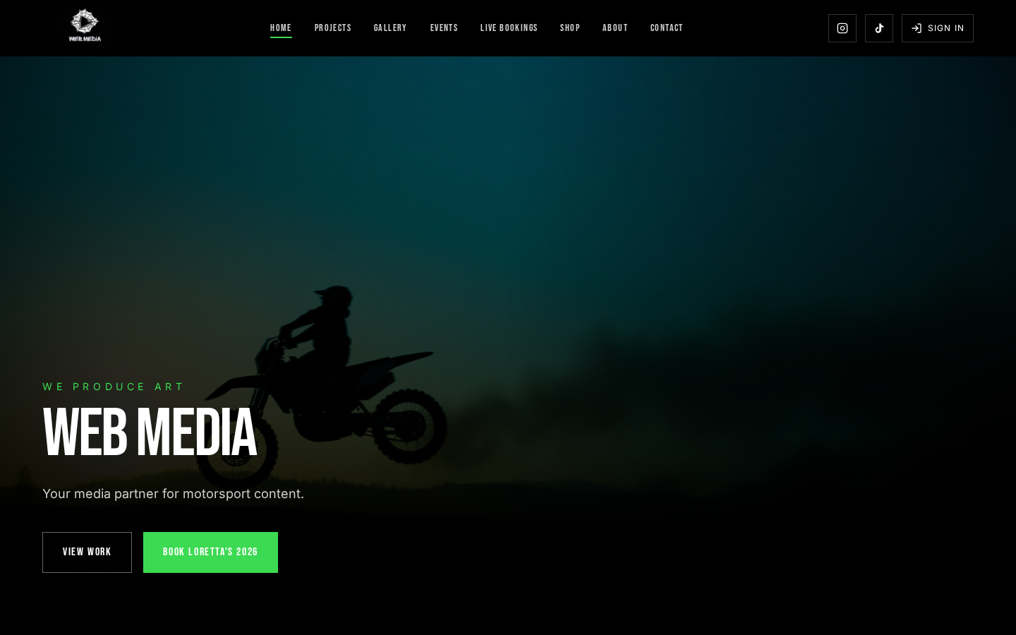 Homepage screenshot of the WebMediaCo website built by SleekerWebCo (Agency · Web & Media)